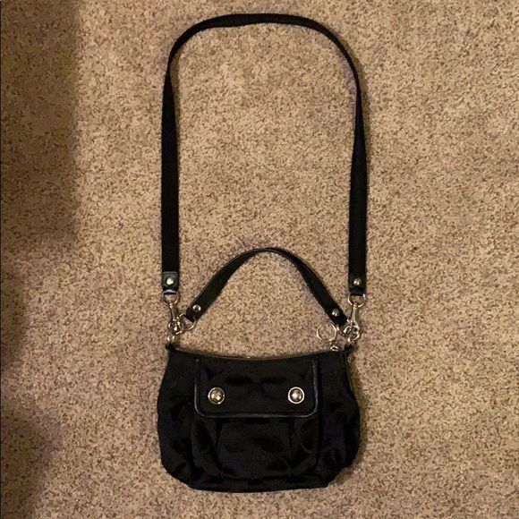 coach bag with red interior